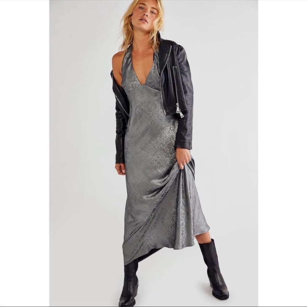 Free People Silver Ella Dress Size 12